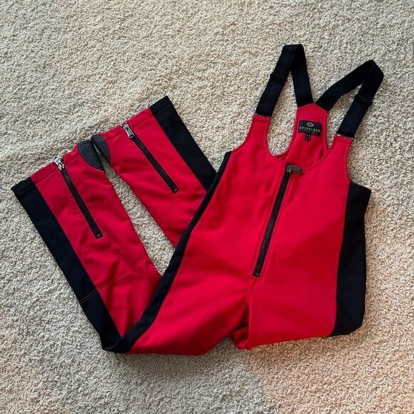 Goldbergh Phoebe Ski Pants Salopettes Bibs Flame Red Black US 10 - Picture 1 of 6